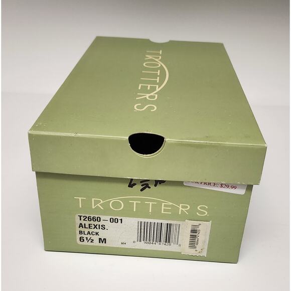 Trotters Jewel Vintage Black Leather Slide Flat Sandal Shoes Size 6.5M - Picture 10 of 10